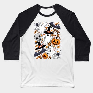 Ghosts Spooky and Creepy Cute Monsters Baseball T-Shirt